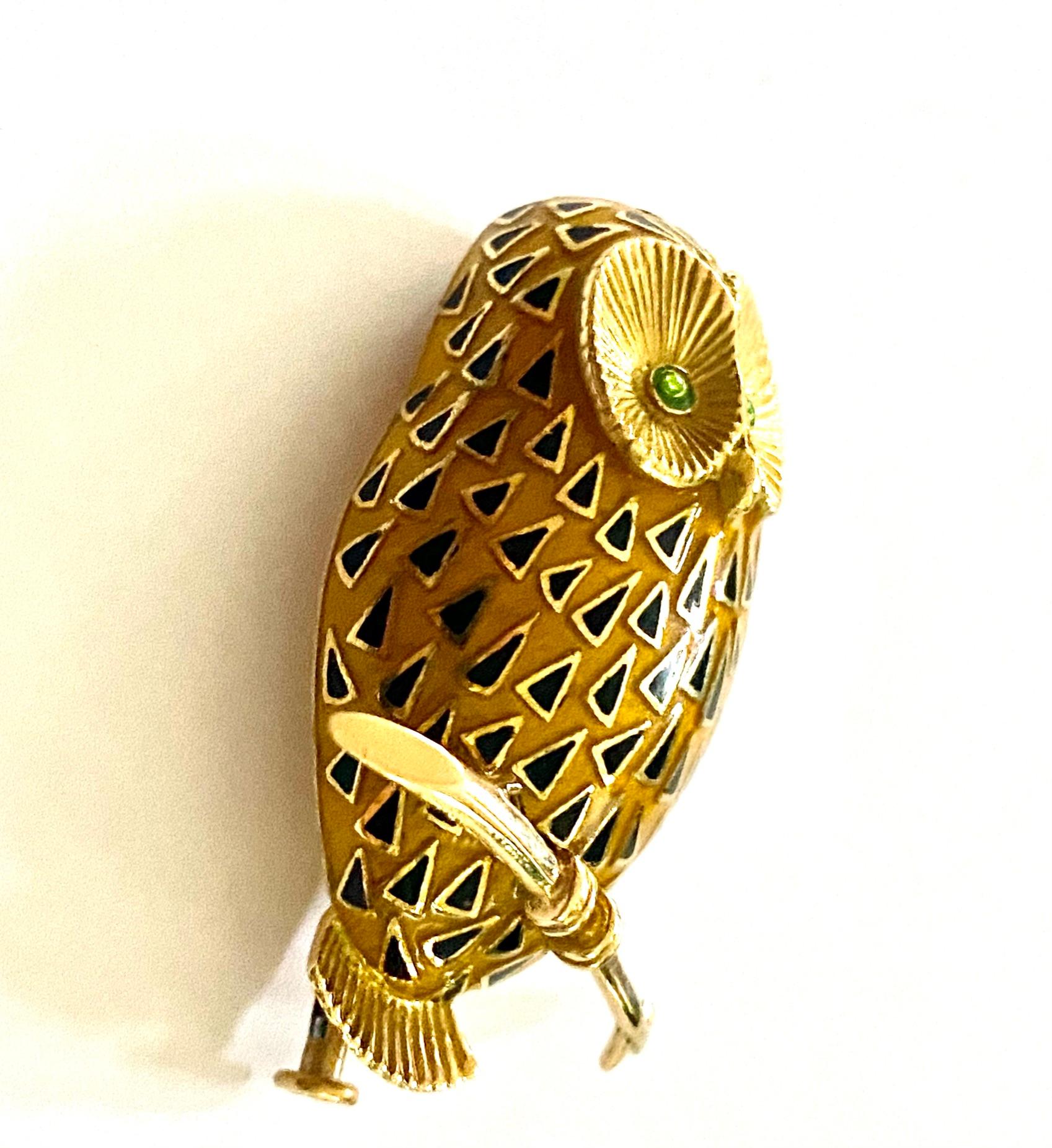 vintage owl brooch