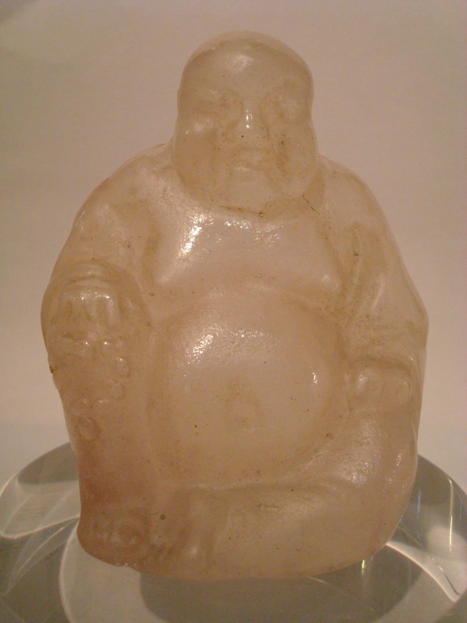 Energetischer Buddha aus Glas von Almeric Walter, Pate de Verre, Frankreich, 1900er Jahre im Angebot 8