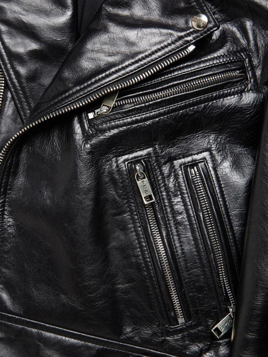 Enfants Riches Deprimes jacket leather  Black  Black Back Man Printed Zipper Det In Fair Condition For Sale In Dover, DE