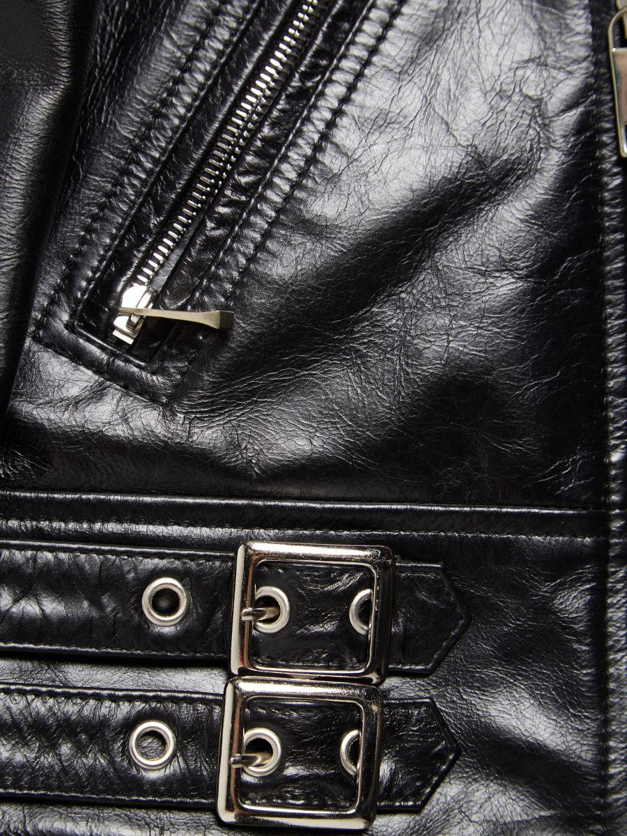 Women's or Men's Enfants Riches Deprimes jacket leather  Black  Black Back Man Printed Zipper Det For Sale