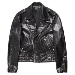 Enfants Riches Deprimes jacket leather  Black  Black Back Man Printed Zipper Det