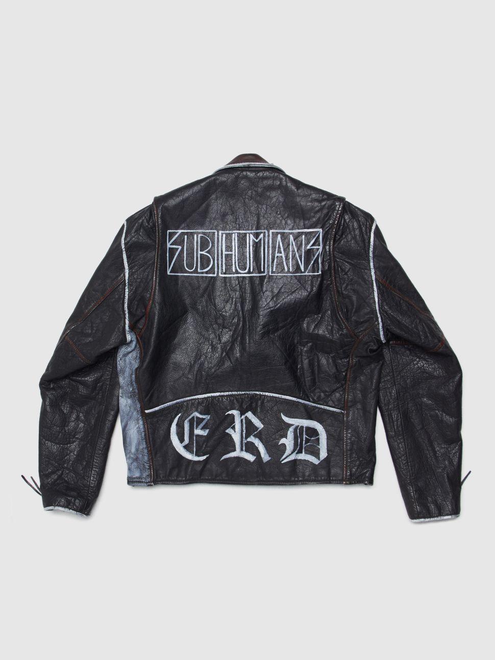 Enfants Riches Deprimes  Subhumans Leather Jacket
Size marked: M
Condition: Gently used
Material: 100% Leather
Measurements: Shoulder to shoulder (cm) 47/ pit to pit (cm) 64/ Length (cm) 72/ sleeve (cm) 63/ 
(40059)
