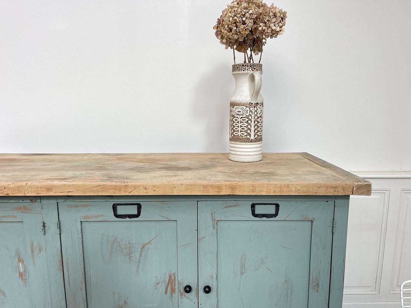 Enfilade bleutée en sapin années 1950 Abeto en venta