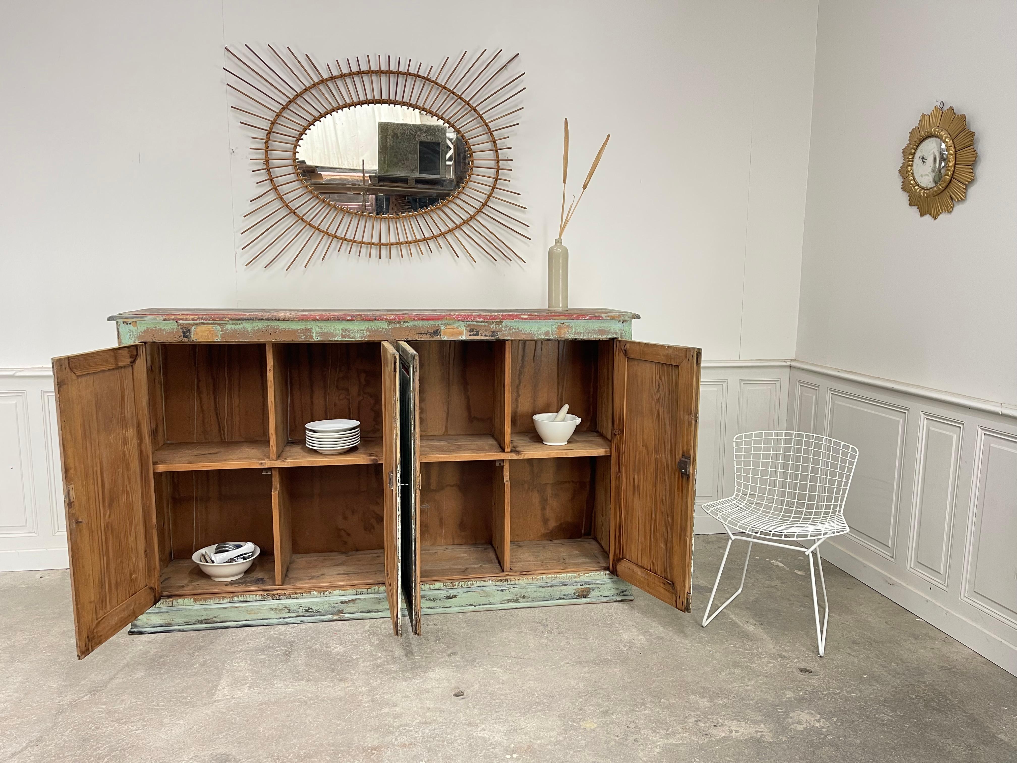 Enfilade d'atelier patine verte 1920 in vendita 5