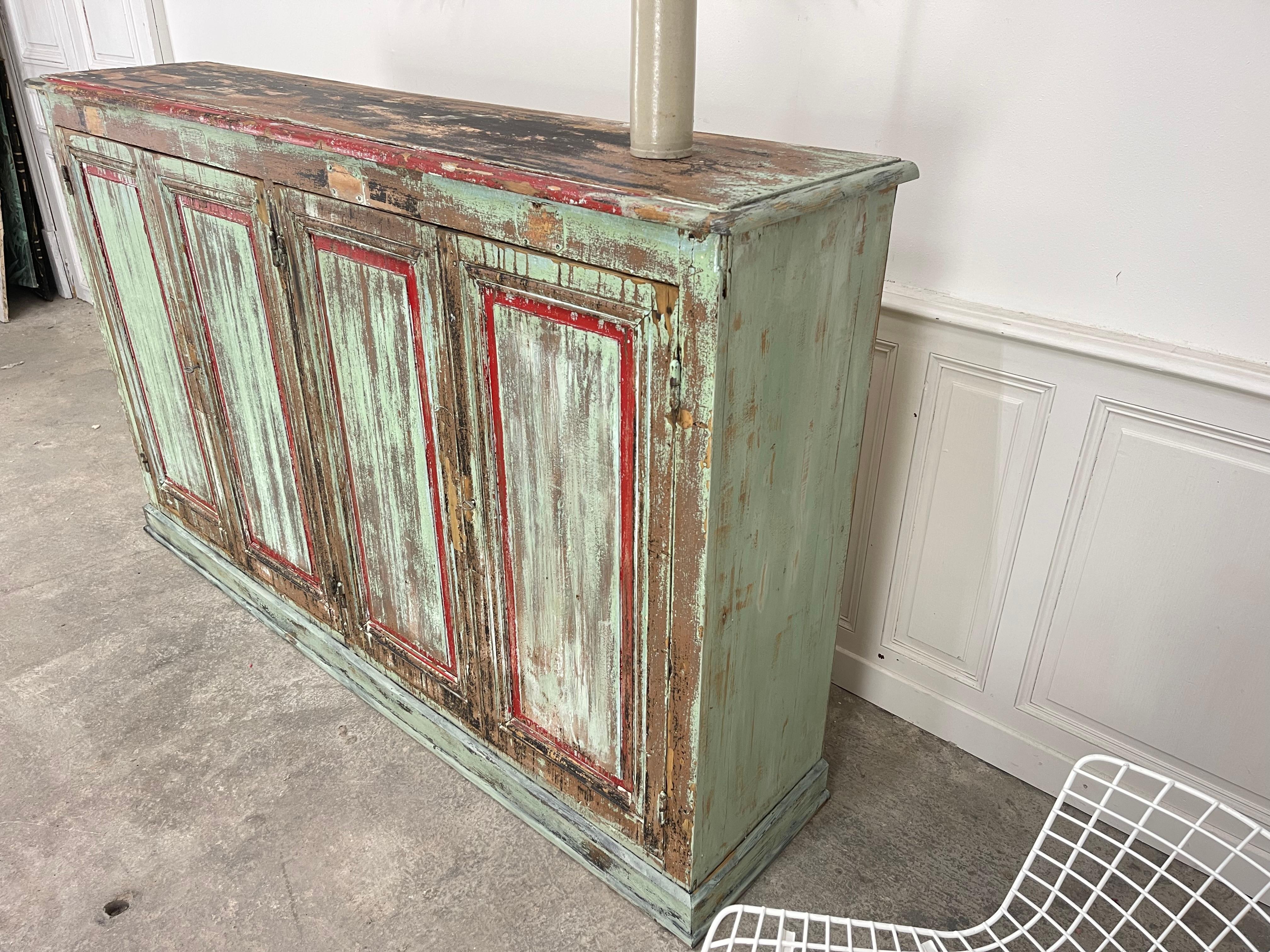 Enfilade d'atelier patine verte 1920 in vendita 6