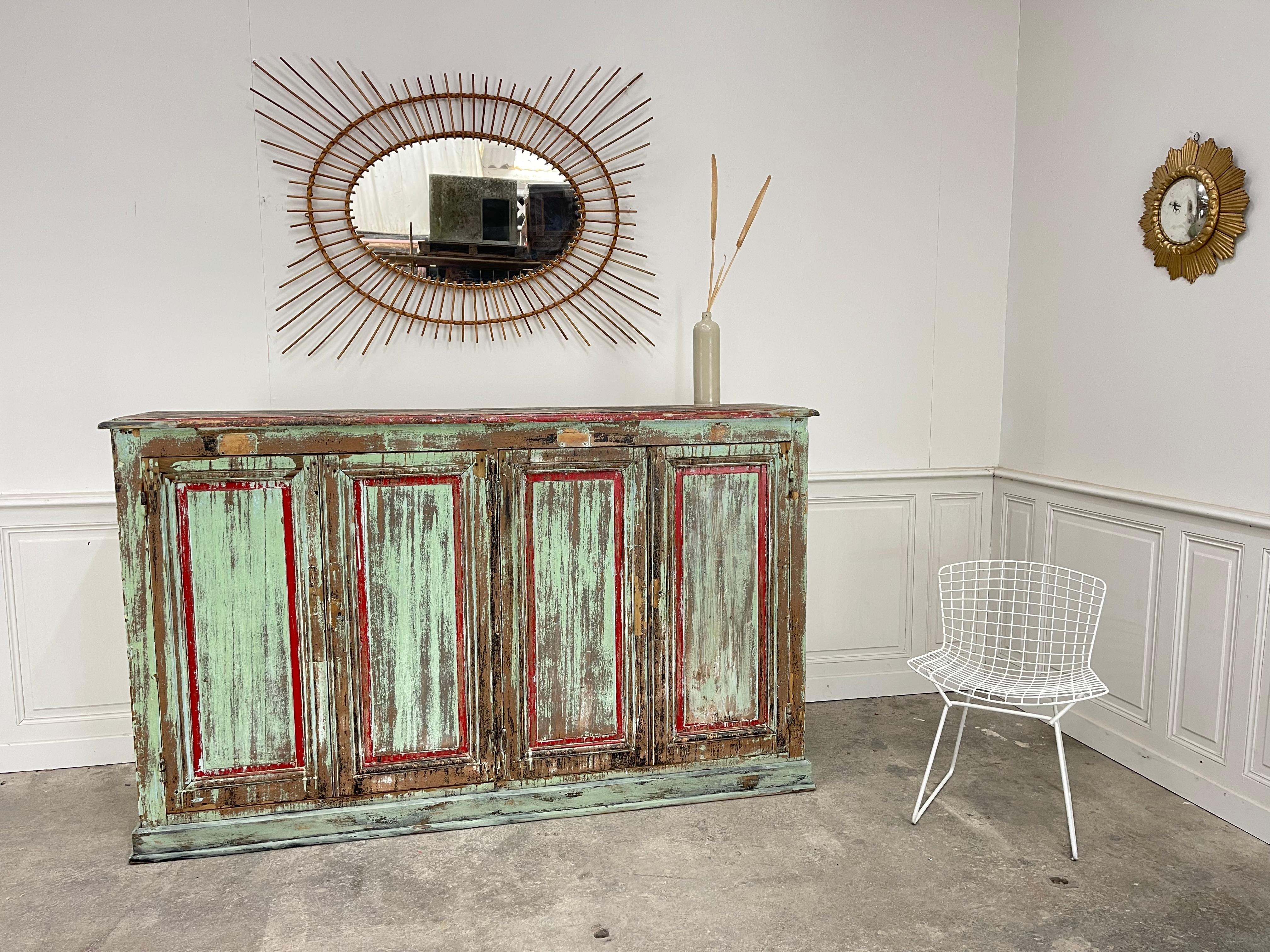 Enfilade d'atelier patine verte 1920 in vendita 1