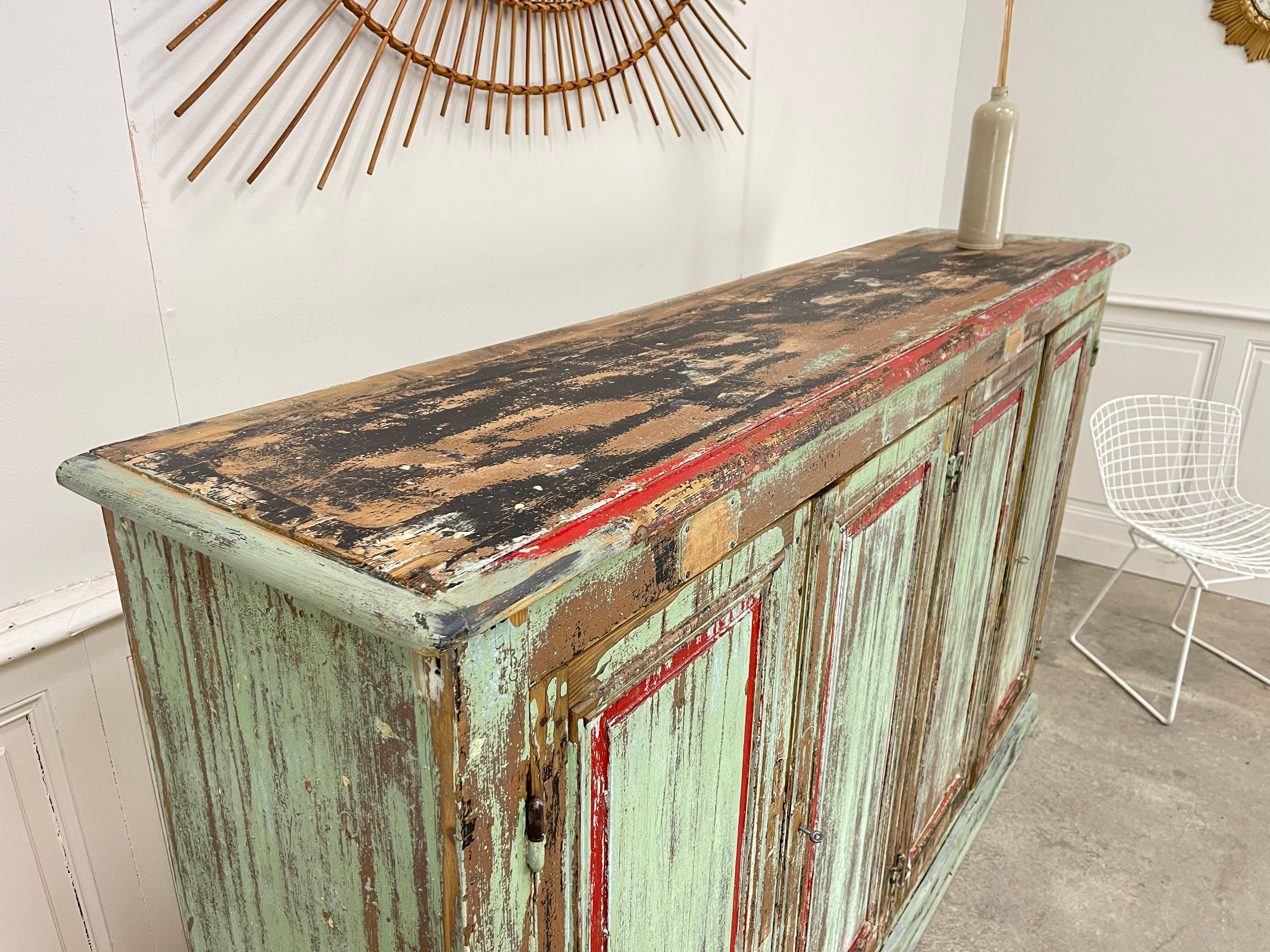 Enfilade d'atelier patine verte 1920 in vendita 2