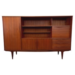 Enfilade haute scandinave vintage en teck des années 50 60