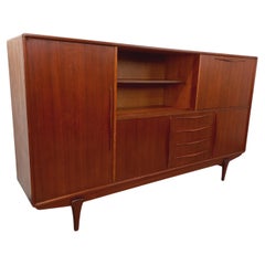 Enfilade haute scandinave vintage en teck des années 50 60