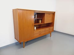 Enfilade haute style scandinave vintage en teck des années 60