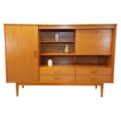 Enfilade haute style scandinave vintage en teck des années 60