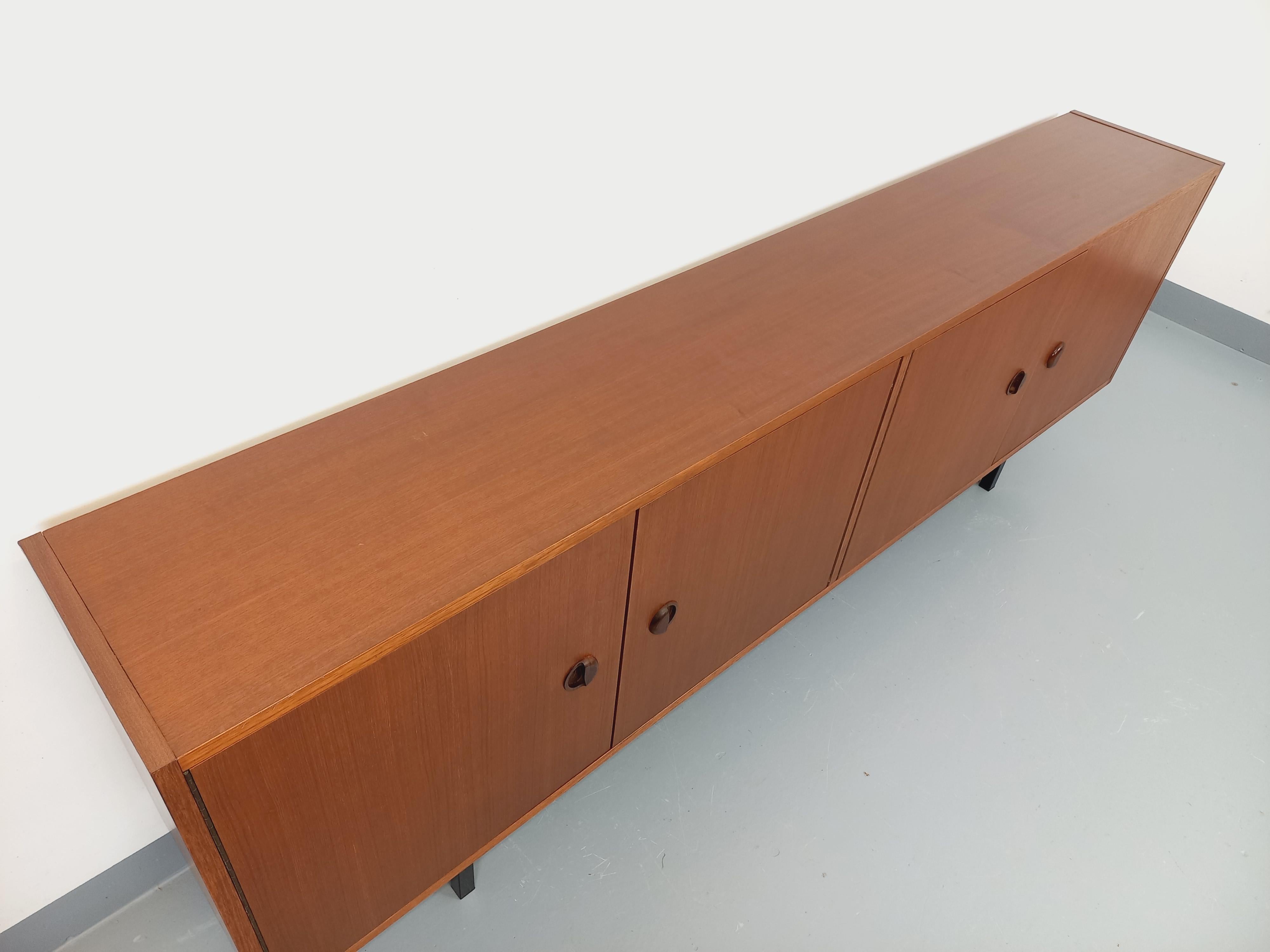 Teak Enfilade meuble de rangement vintage style scandinave moderniste en teck For Sale