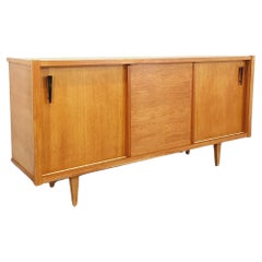 Enfilade vintage en bois de chêne clair des années 60