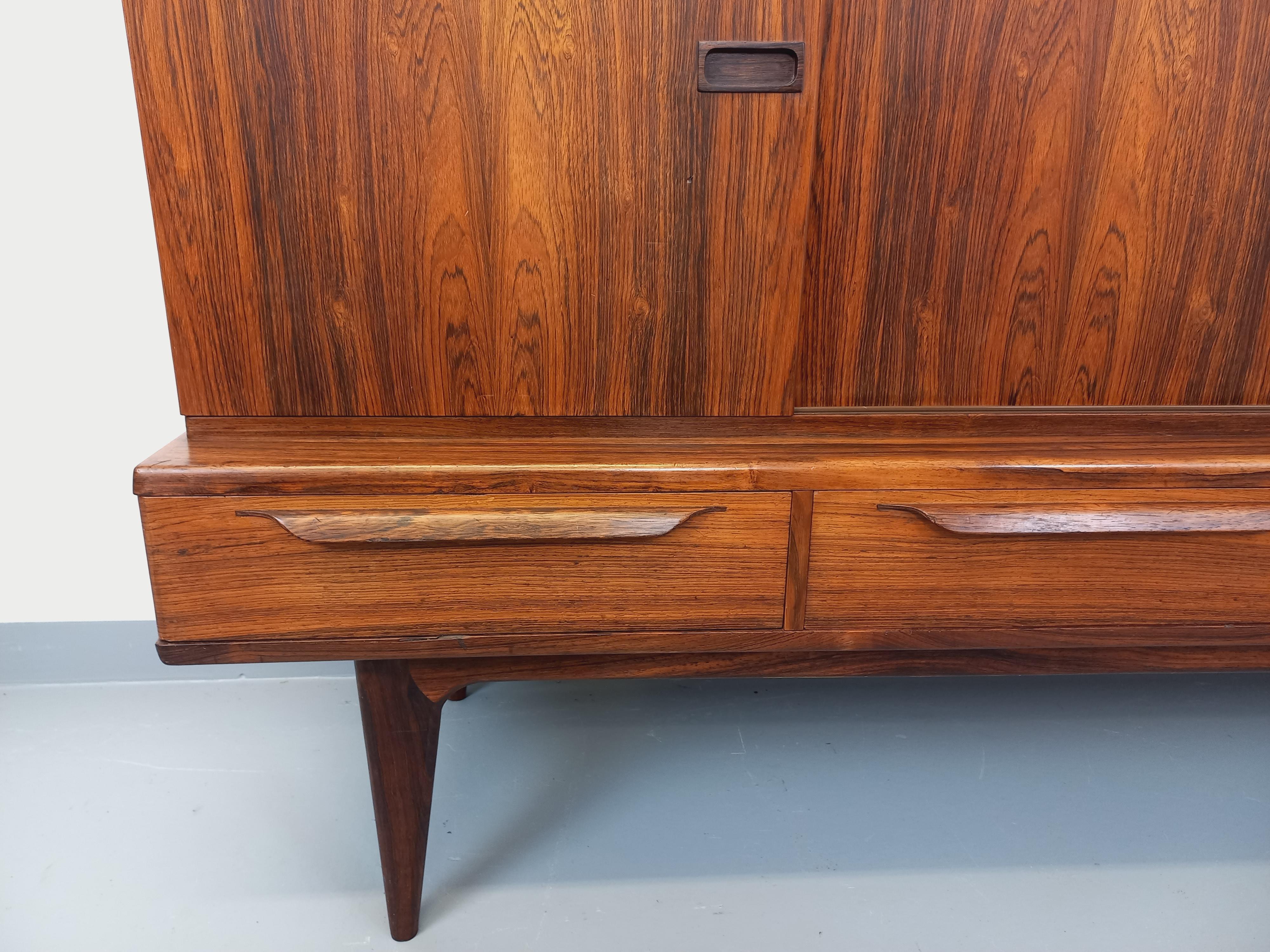 Enfilade vintage scandinave en palissandre Bordum & Nielsen par Samcom 9