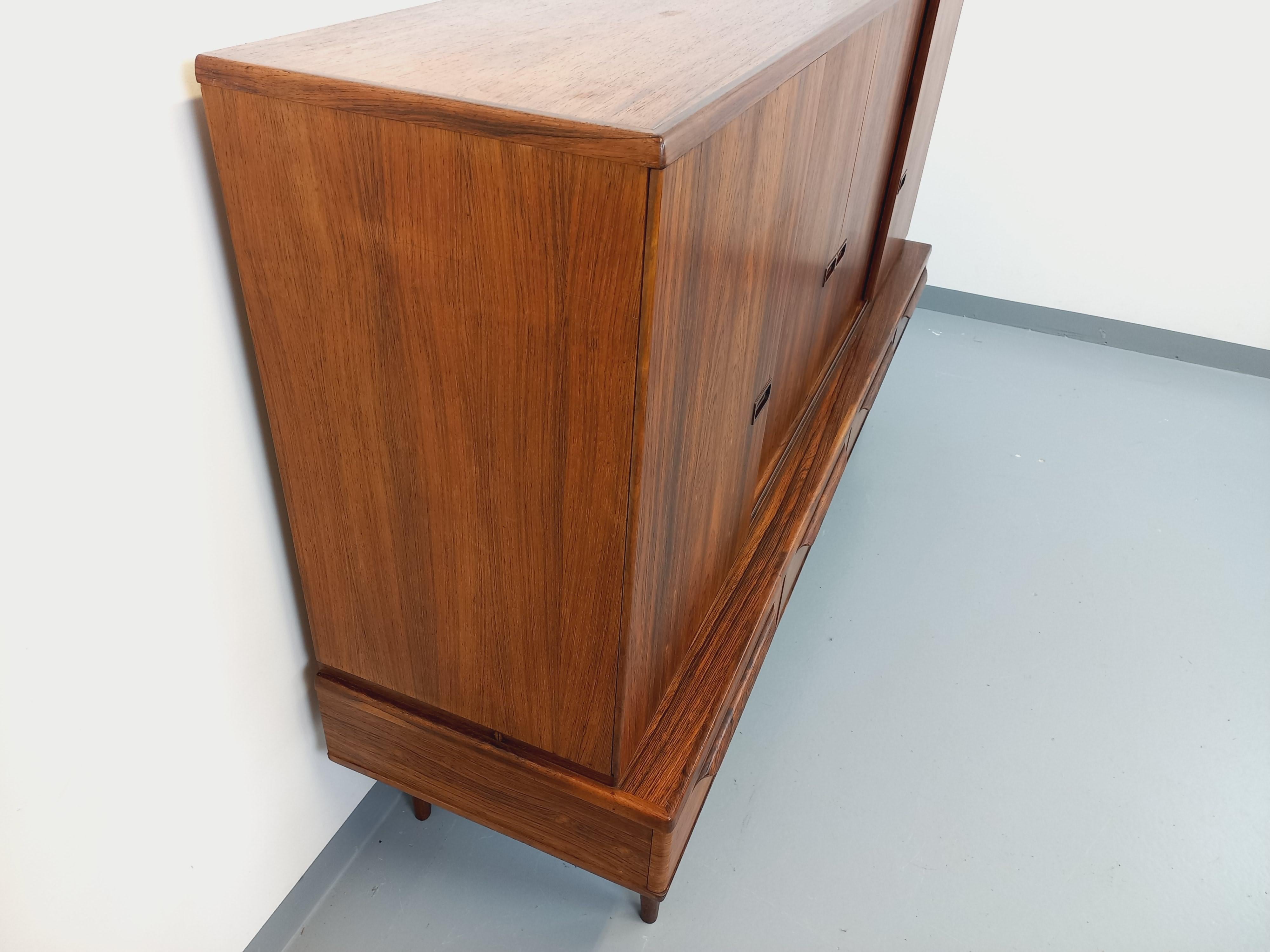 Enfilade vintage scandinave en palissandre Bordum & Nielsen par Samcom In Good Condition In BESANÇON, FR