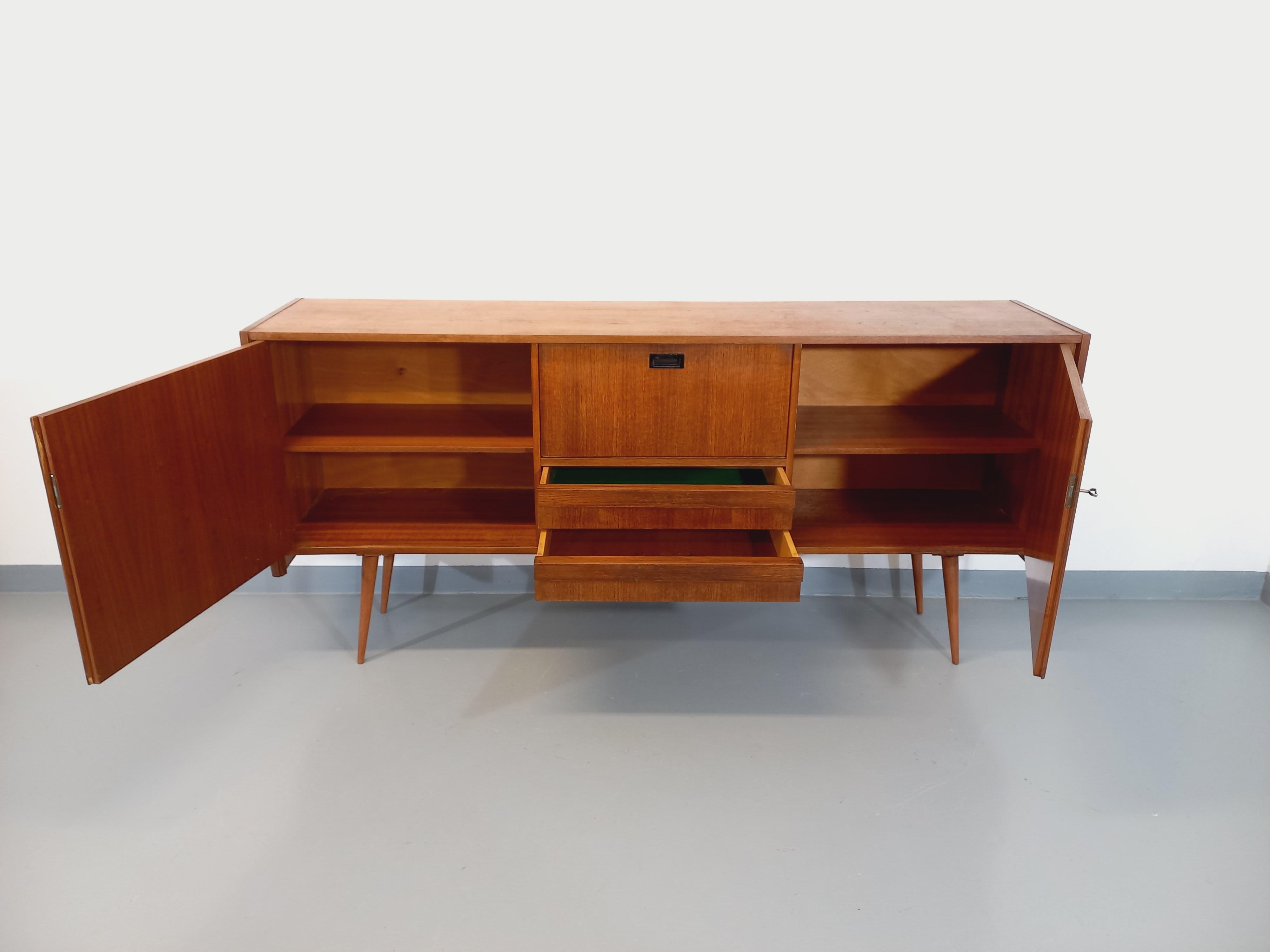 Enfilade vintage style scandinave en teck des années 60 1