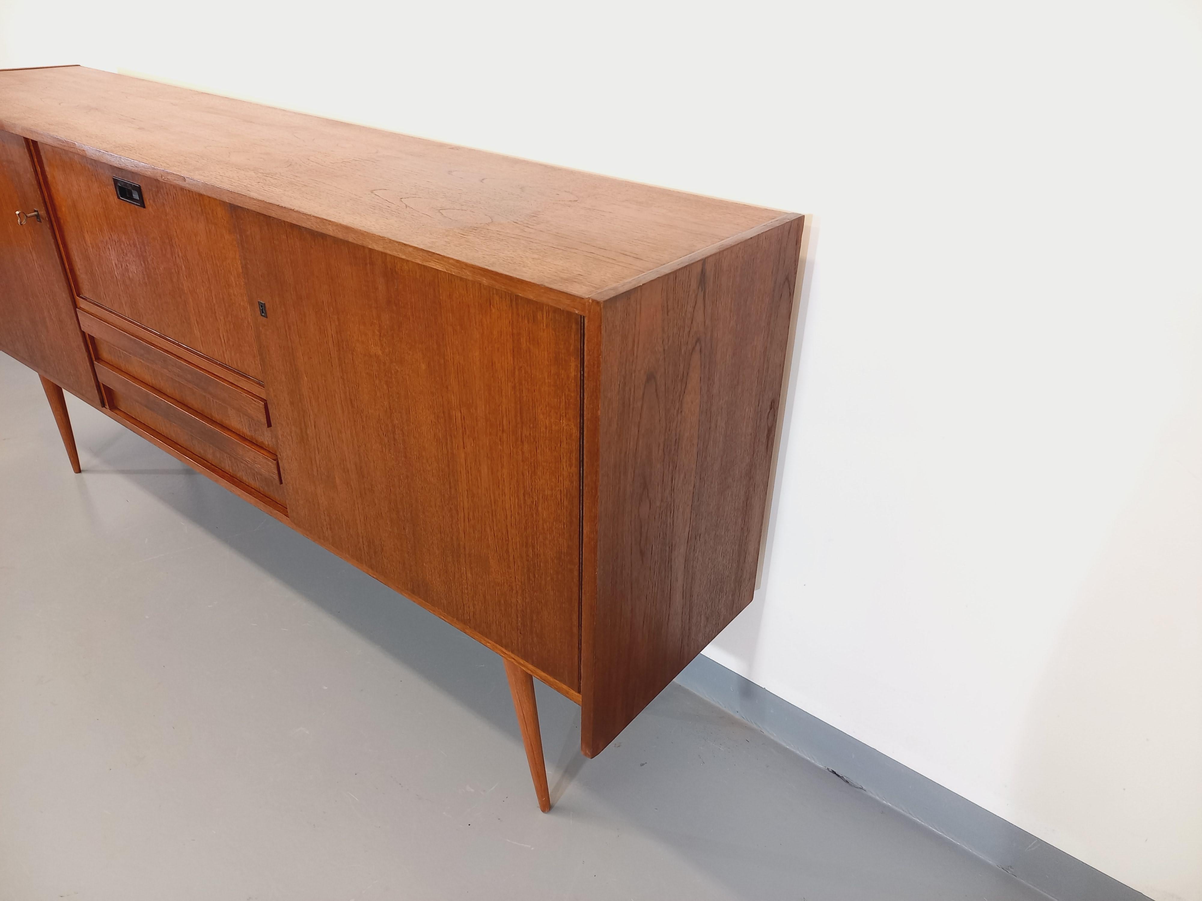Enfilade vintage style scandinave en teck des années 60 2