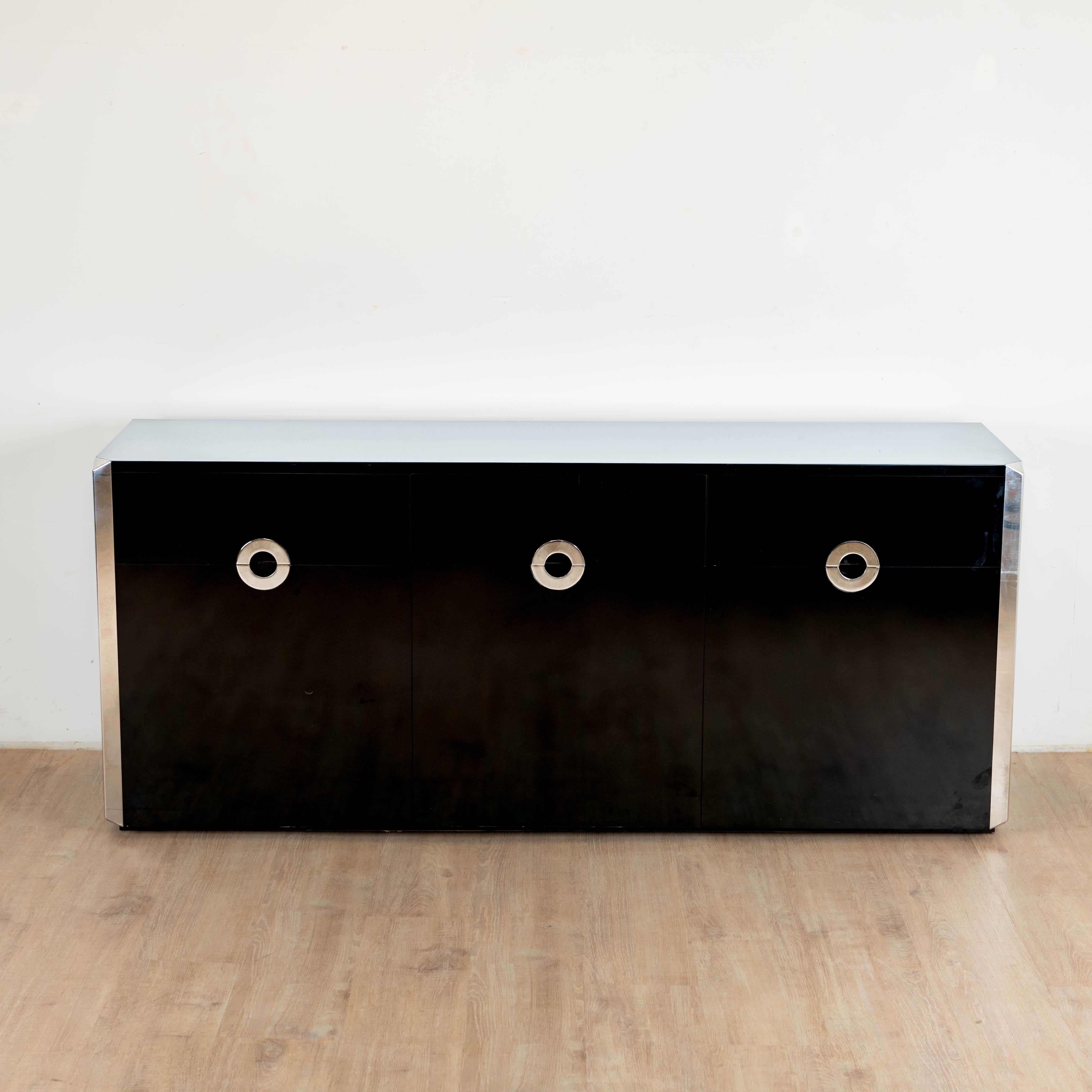 Late 20th Century Enfilade Willy Rizzo pour Mario Sabot, Italie, 1970 For Sale