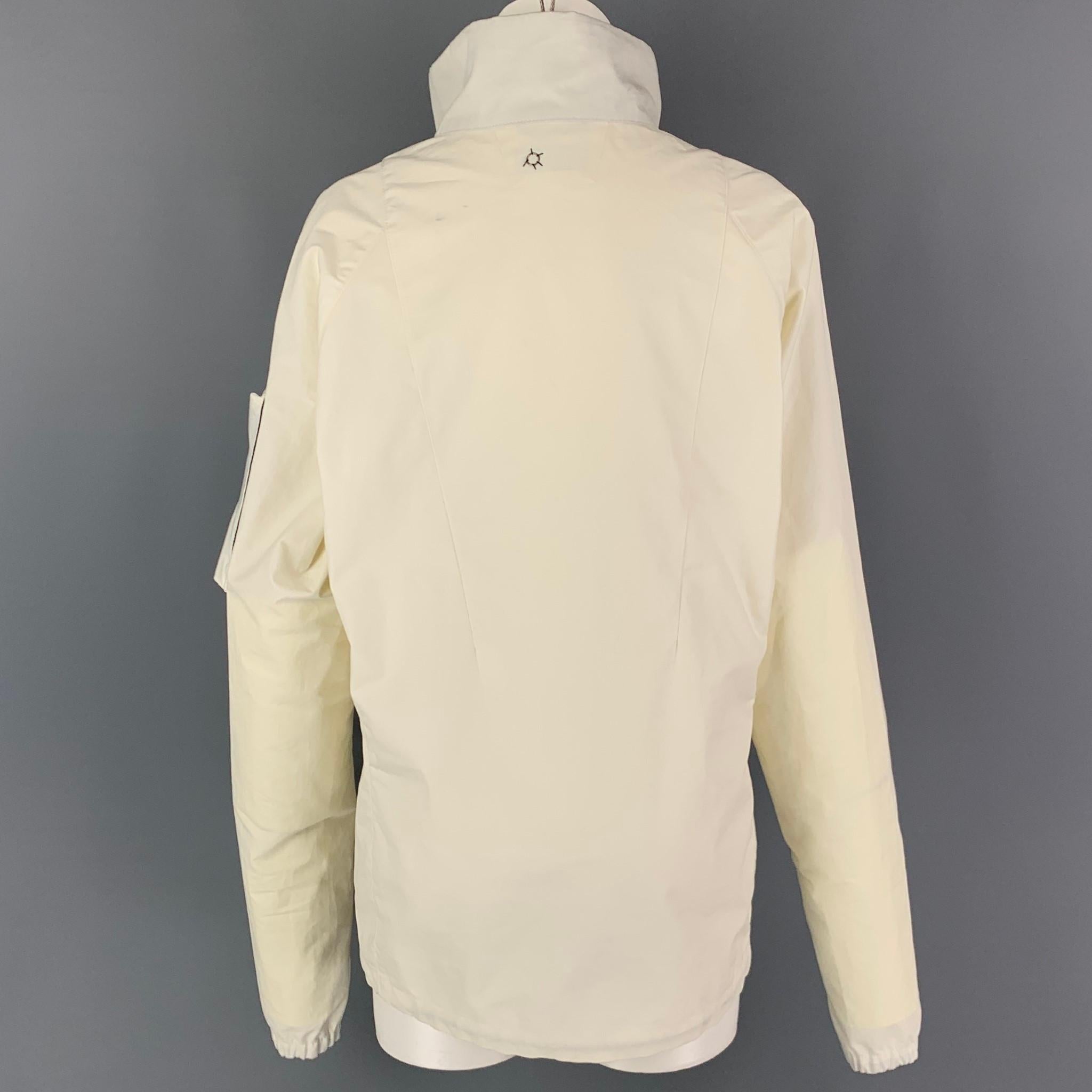 ENFIN LEVE Size M Cream Cotton Pullover Jacket In Good Condition In San Francisco, CA