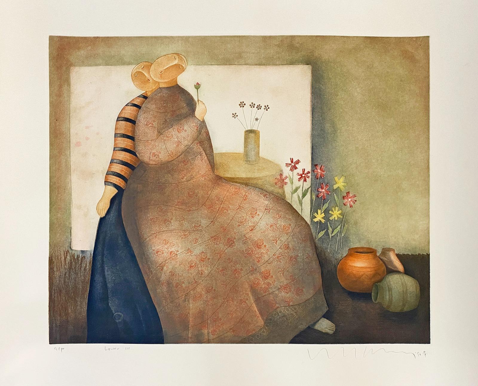 Lover III - Poesia di coppia. Stampe all'acquaforte in edizione limitata. - Painting di Eng Tay