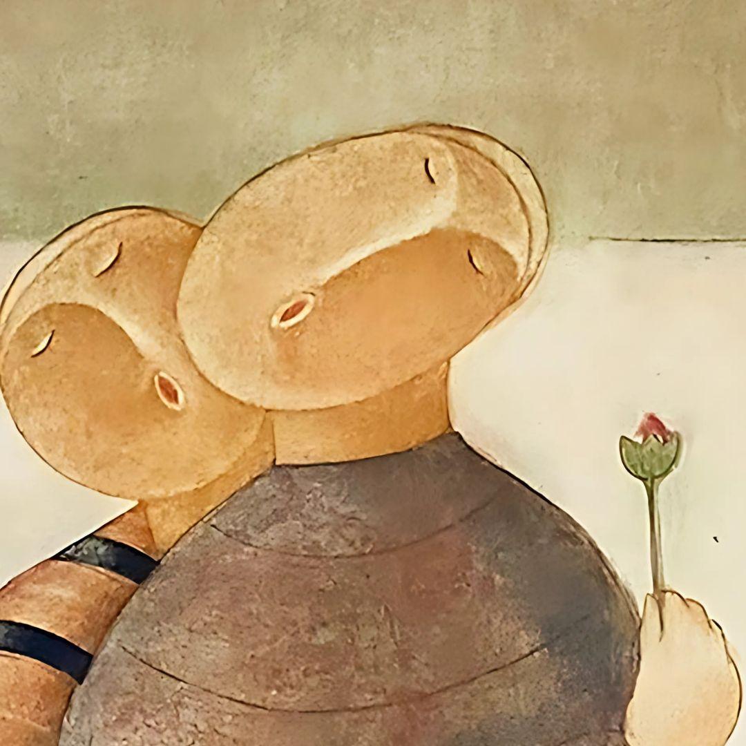 Lover III - Poesia di coppia. Stampe all'acquaforte in edizione limitata. - Figurative Painting Marrone di Eng Tay