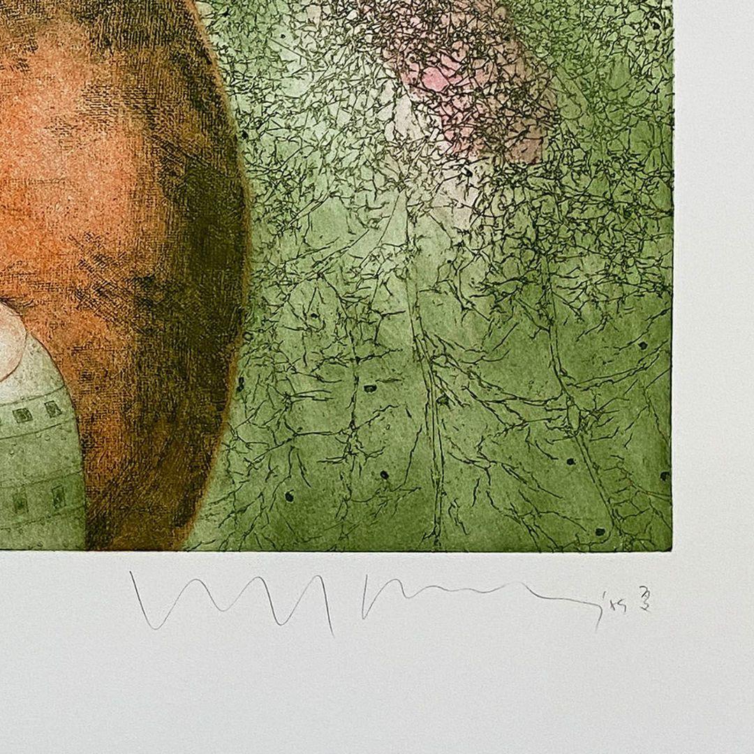 Melodía de Primavera, Malasia Asiática Contemporánea, Edición Limitada, Aguafuerte Punta Seca en venta 1
