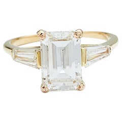 Engagement 2 Carats Emerald Cut Diamond Ring