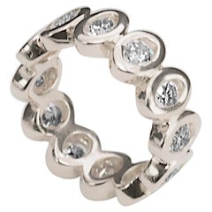 Engagement 3.5 Karats White Diamonds G Color VVS1 18 Karats White Gold Ring