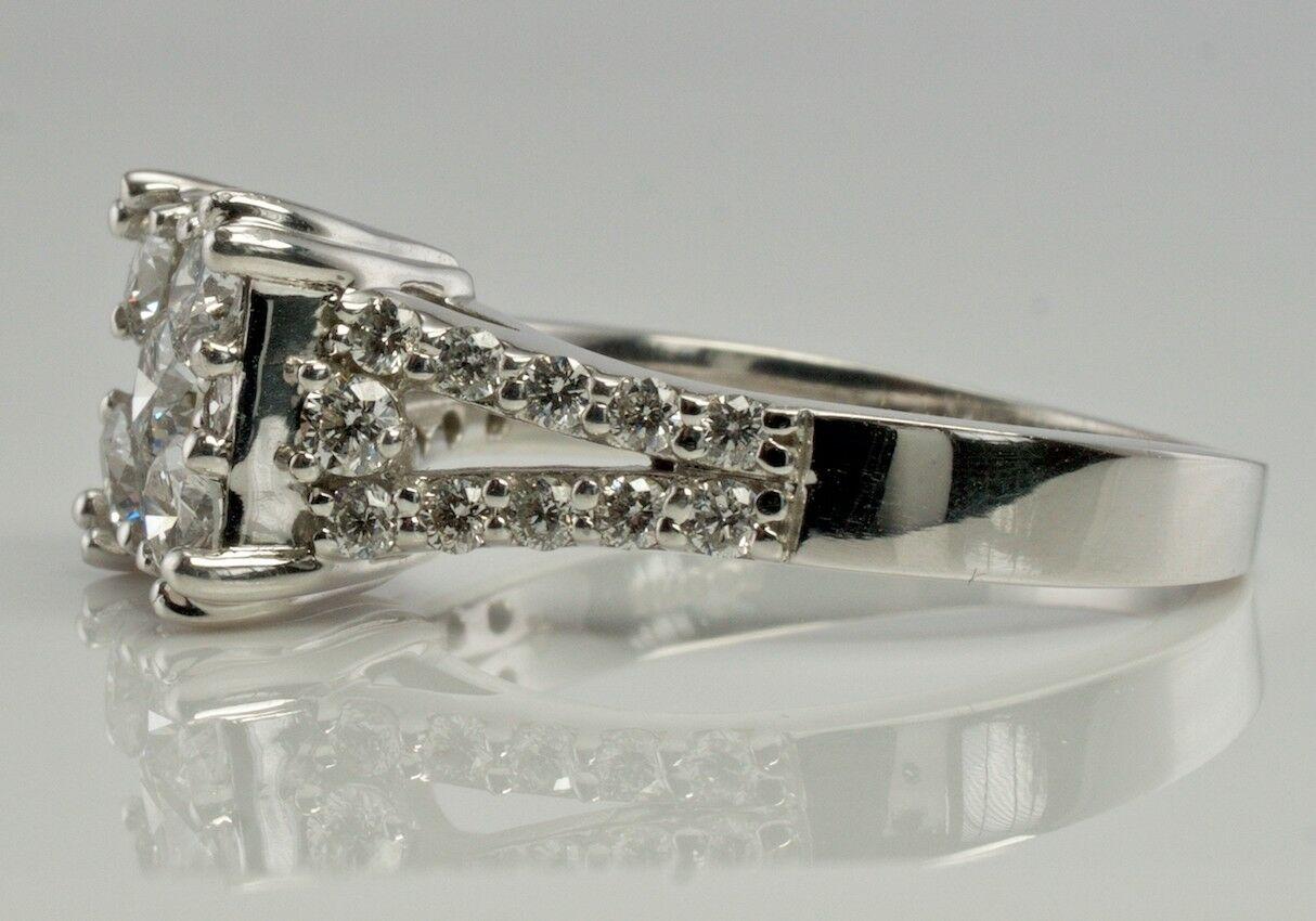 Engagement Diamond Ring 14K White Gold Vintage Estate .72 TDW For Sale 3