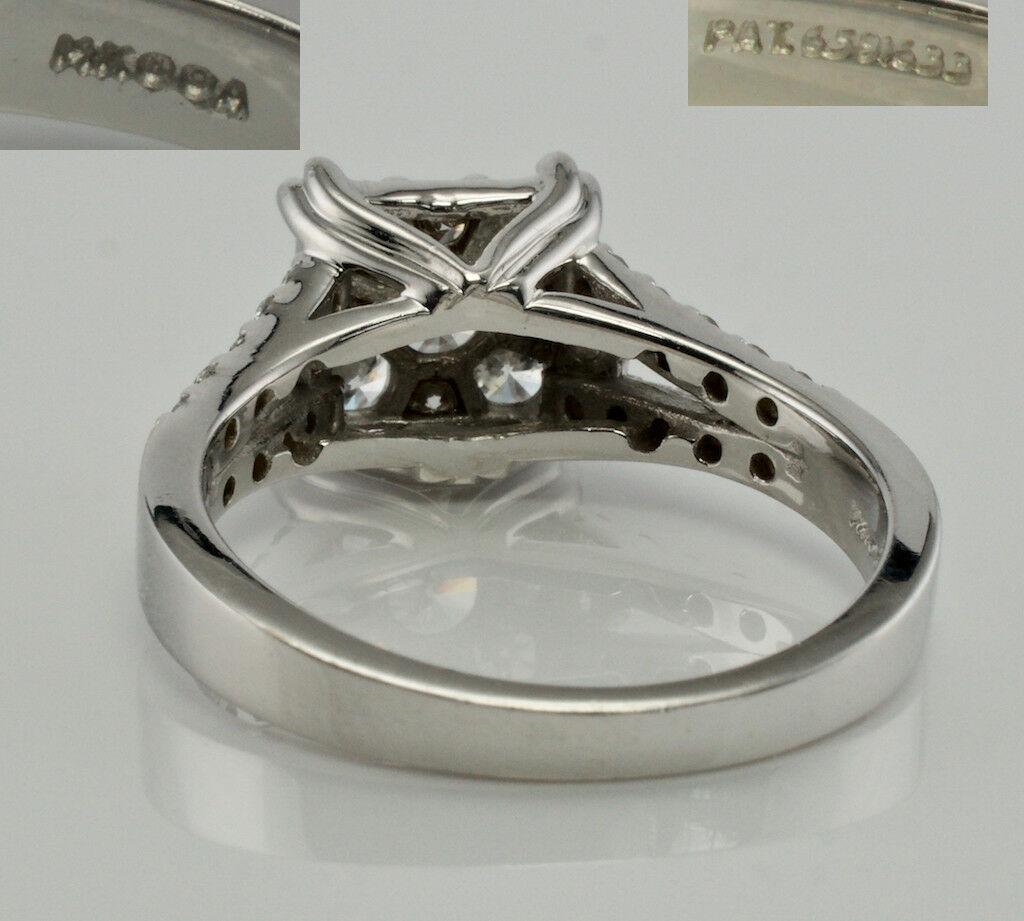 Engagement Diamond Ring 14K White Gold Vintage Estate .72 TDW For Sale 1