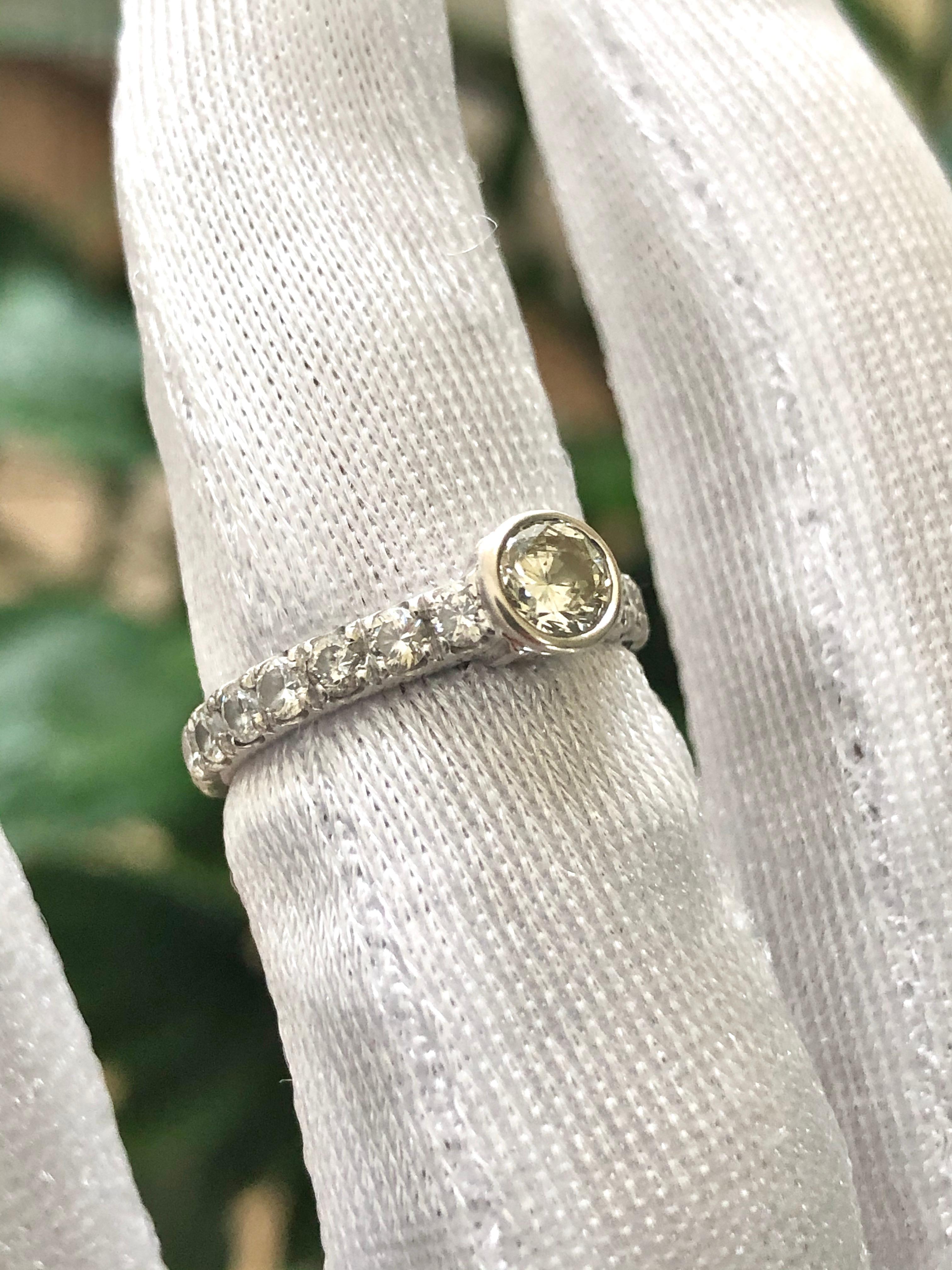 Engagement Diamond Ring with Diamond Accents 14 Karat White Gold 5