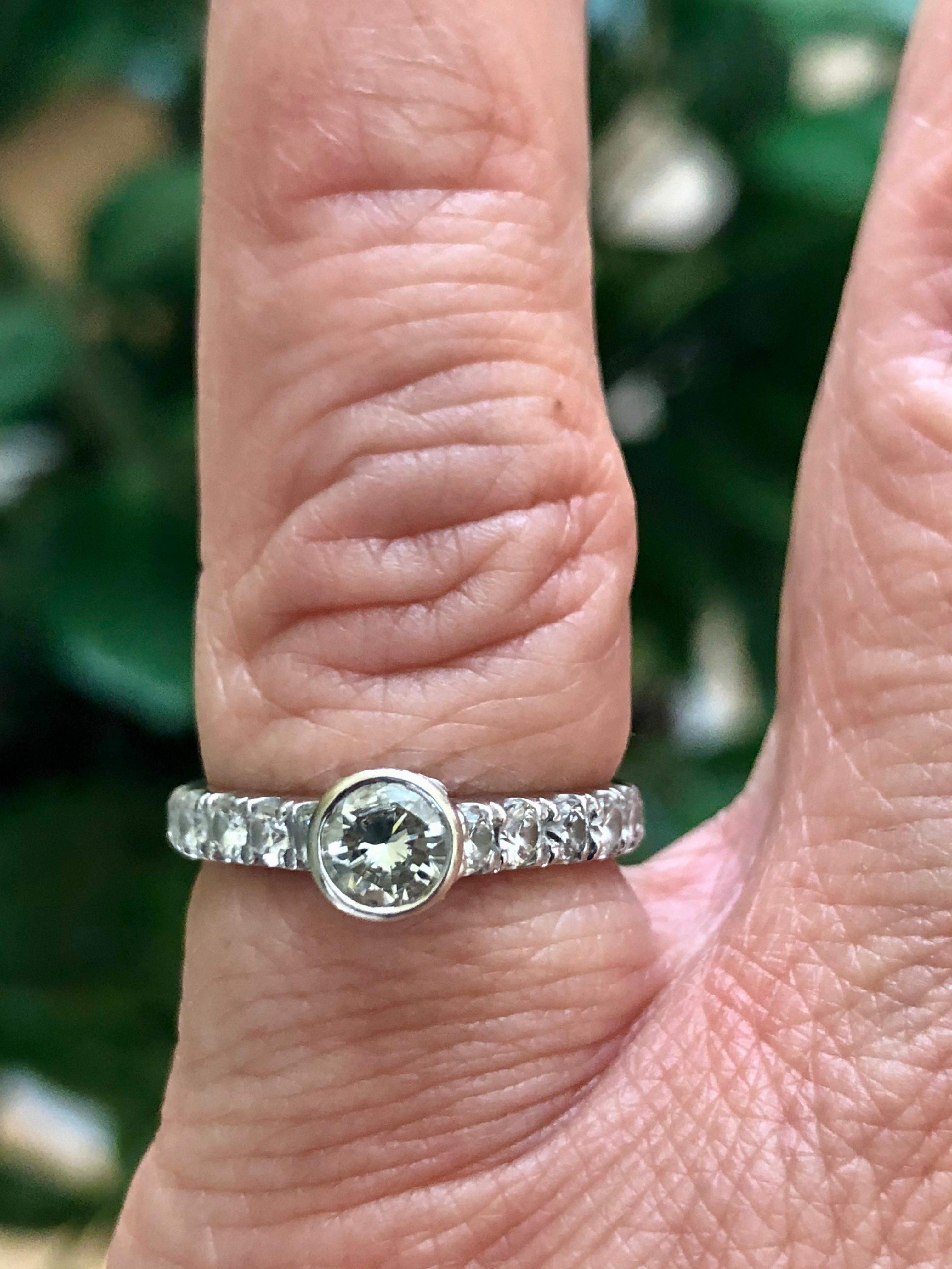 Engagement Diamond Ring with Diamond Accents 14 Karat White Gold 2