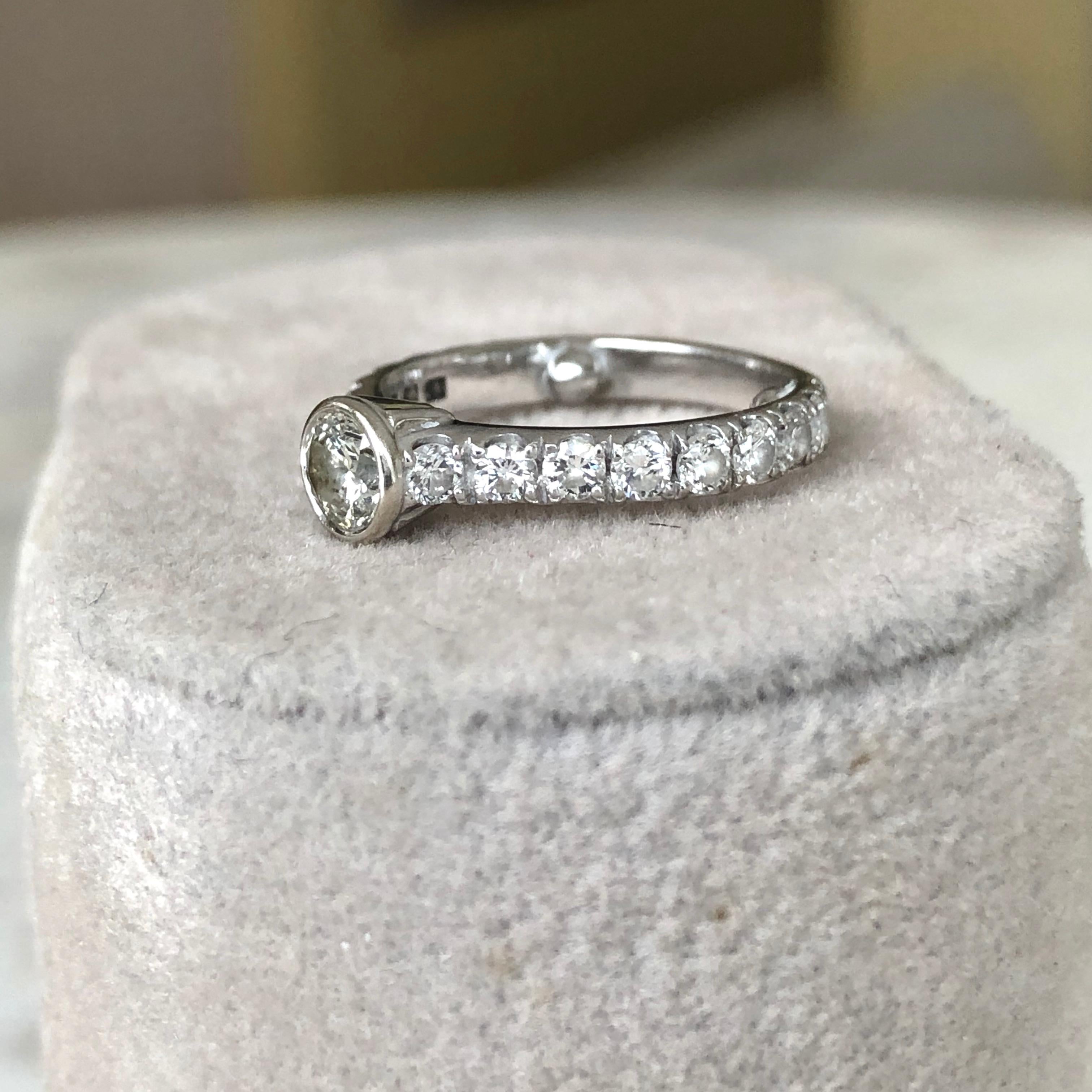 Engagement Diamond Ring with Diamond Accents 14 Karat White Gold 3
