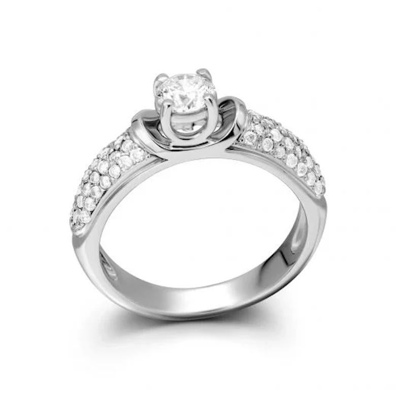 Engagement Diamond White Gold Ring For Her In New Condition For Sale In Genève, GE