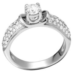 Anillo de oro blanco con diamante de compromiso para ella