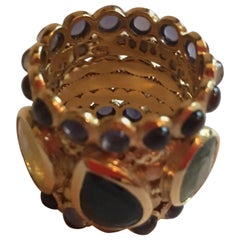 Engagement Eternity Blue, Yellow and Green Sapphire Tanzanite Gold Chennai Ring