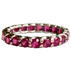 Engagement Eternity Ruby White Gold Band Ring