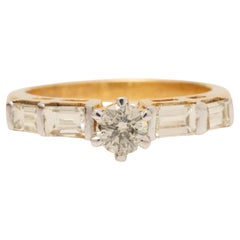 Engagement Natural Diamond Ring in 14k Solid Gold (Certified)