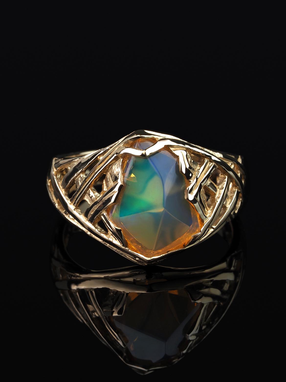 14K yellow gold ring with natural Opal
opal origin - Ethiopia  
opal measurements - 0.16 х 0.35 х 0.43 in / 4 х 9 х 11 mm
opal weight - 1.52 carats
ring size - 6.5 US
ring weight - 4.26 grams


We ship our jewelry worldwide – for our customers it is