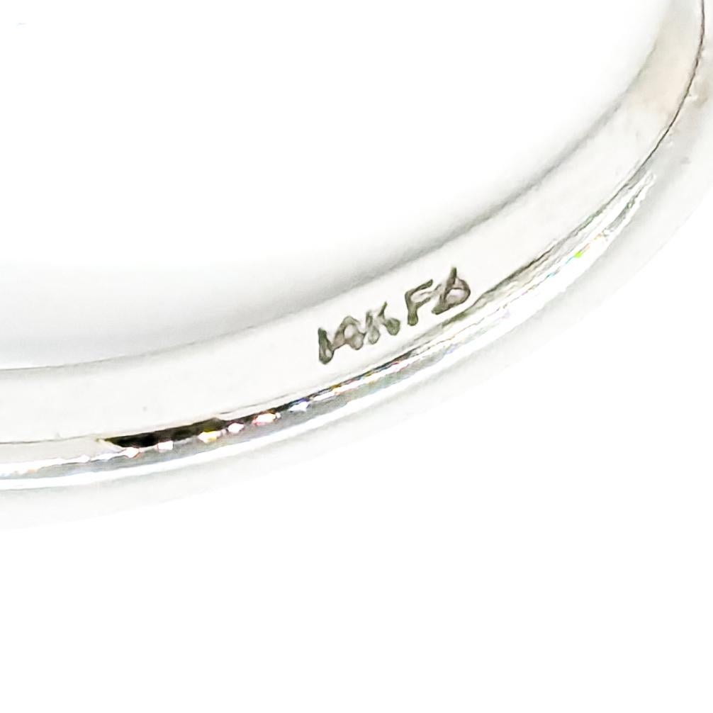 Bague de fiançailles princesse diamant en or blanc 14k à tige fendue en vente 4