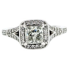 Engagement Princess Diamond Split Shank Ring in 14k white gold