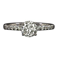 Engagement Ring 0.98Ct I - SI2 Natural Diamond Round Brilliant Cut in White Gold
