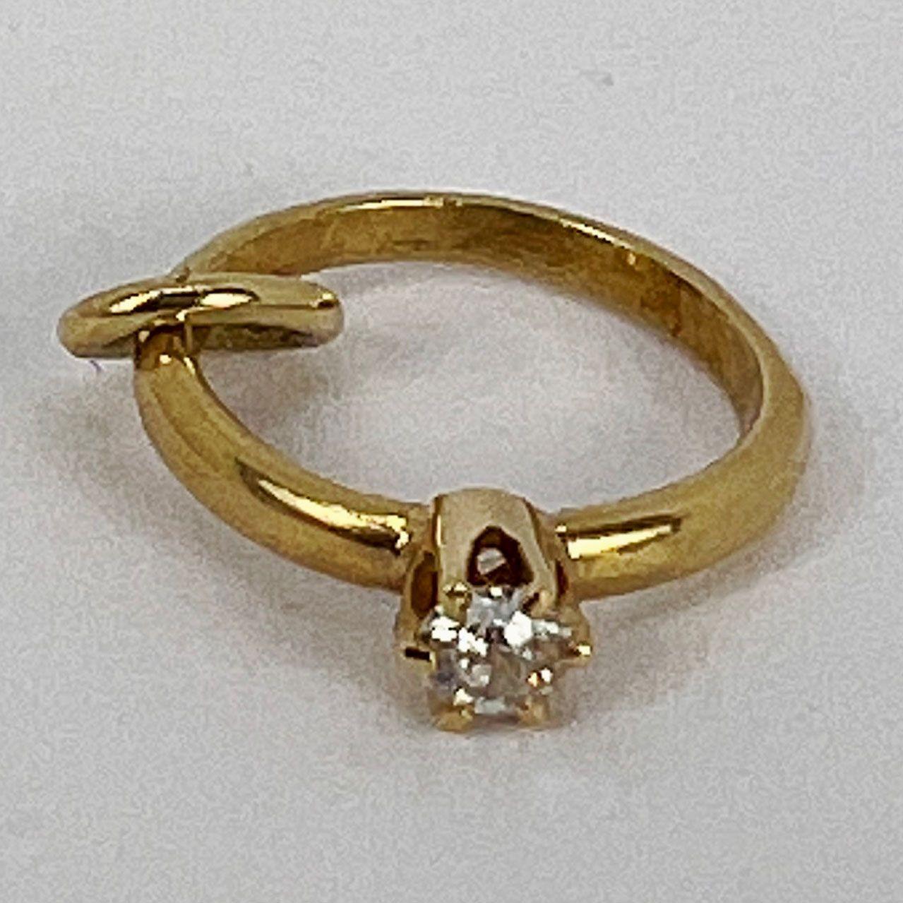 Engagement Ring 14K Yellow Gold Solitaire Diamond Charm Pendant 3