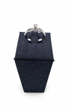 Engagement Ring 18K White Gold with Natural Diamond G color VS clarity 0.21 ct.