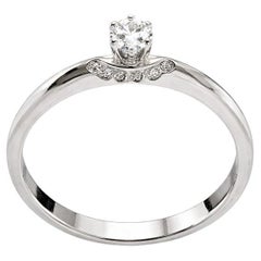 Engagement Ring 18K White Gold with Natural Diamond G color VS clarity 0.21 ct.