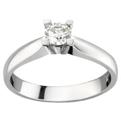 Engagement Ring 18K White Gold with Natural Diamond G color VS clarity 0.30 ct.