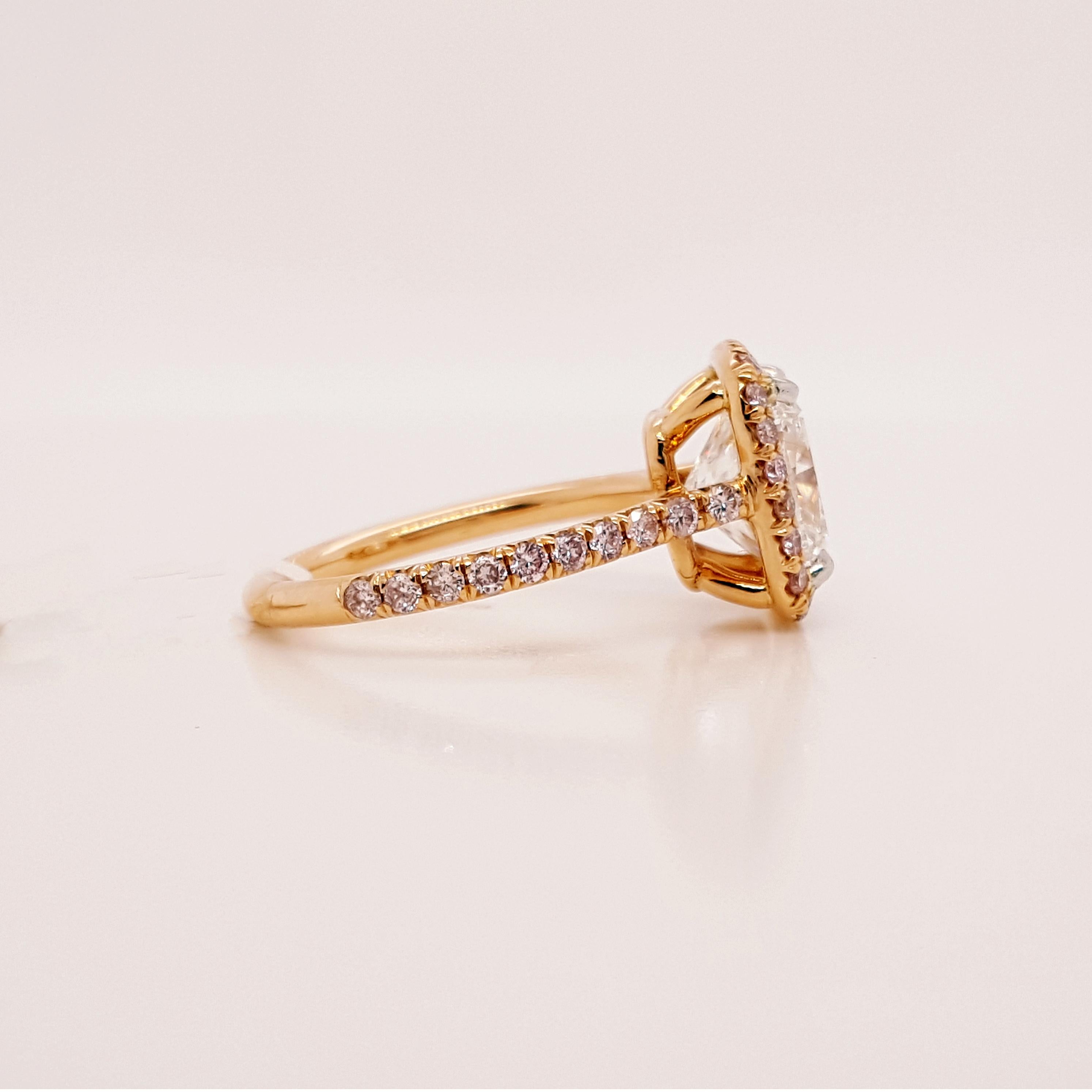 Verlobungsring 3,5 Karat Diamant im Kissenschliff, Farbe VS2 Reinheit, GIA-zertifiziert (Zeitgenössisch) im Angebot