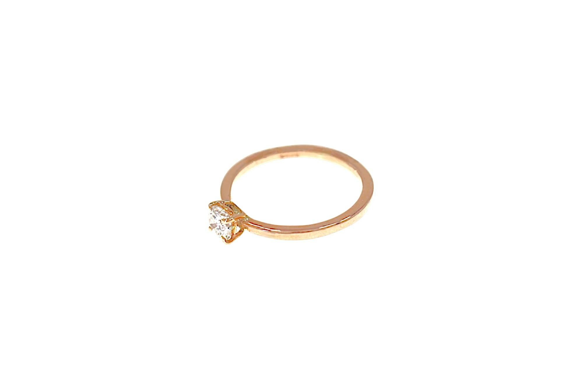 Engagement Ring Brilliant Cut White Diamond Rose Gold Botta Gioielli In condizioni Nuovo in vendita a Milano, IT