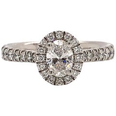 Engagement Ring Diamonds Round Cut Oval Cut Platinum