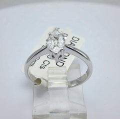 Engagement Ring Galileo 1.00 ct Look Diamond 0.50ct And 14K White Gold Ring
